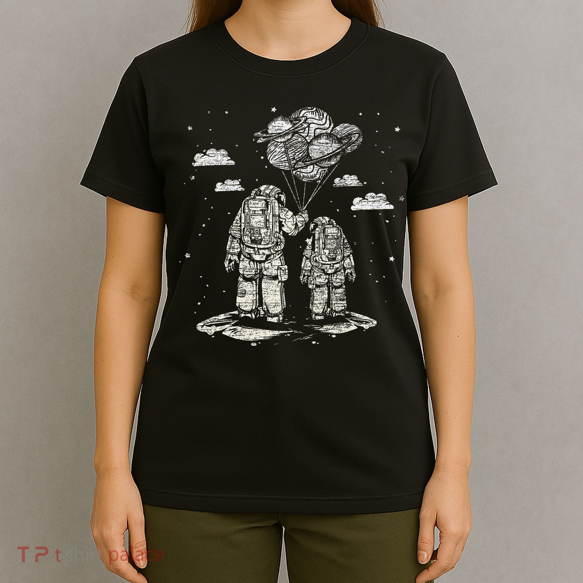 Fathers Day Space Science Astronomy Lover Dad Son Astronaut T-Shirt