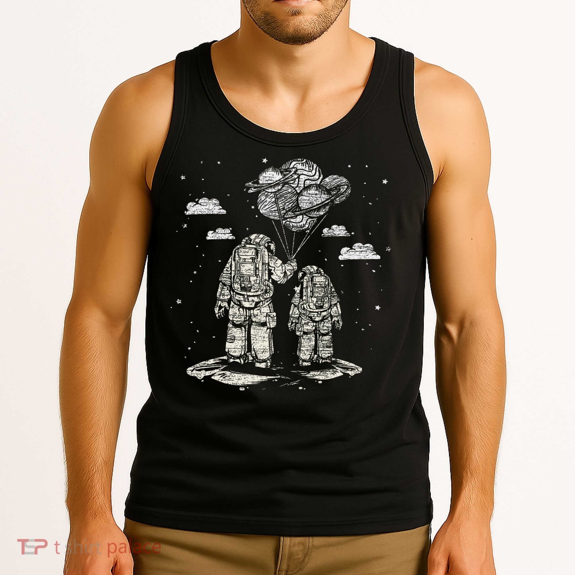 Fathers Day Space Science Astronomy Lover Dad Son Astronaut Tank Top