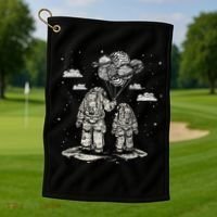 Fathers Day Space Science Astronomy Lover Dad Son Astronaut Golf Towel thumb 1