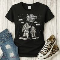 Fathers Day Space Science Astronomy Lover Dad Son Astronaut Women's T-Shirt thumb 3
