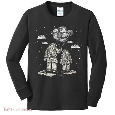 Fathers Day Space Science Astronomy Lover Dad Son Astronaut Kids Long Sleeve Shirt