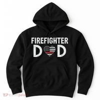 Firefighter Dad Support The Thin Red Line USA Flag Hoodie thumb 0