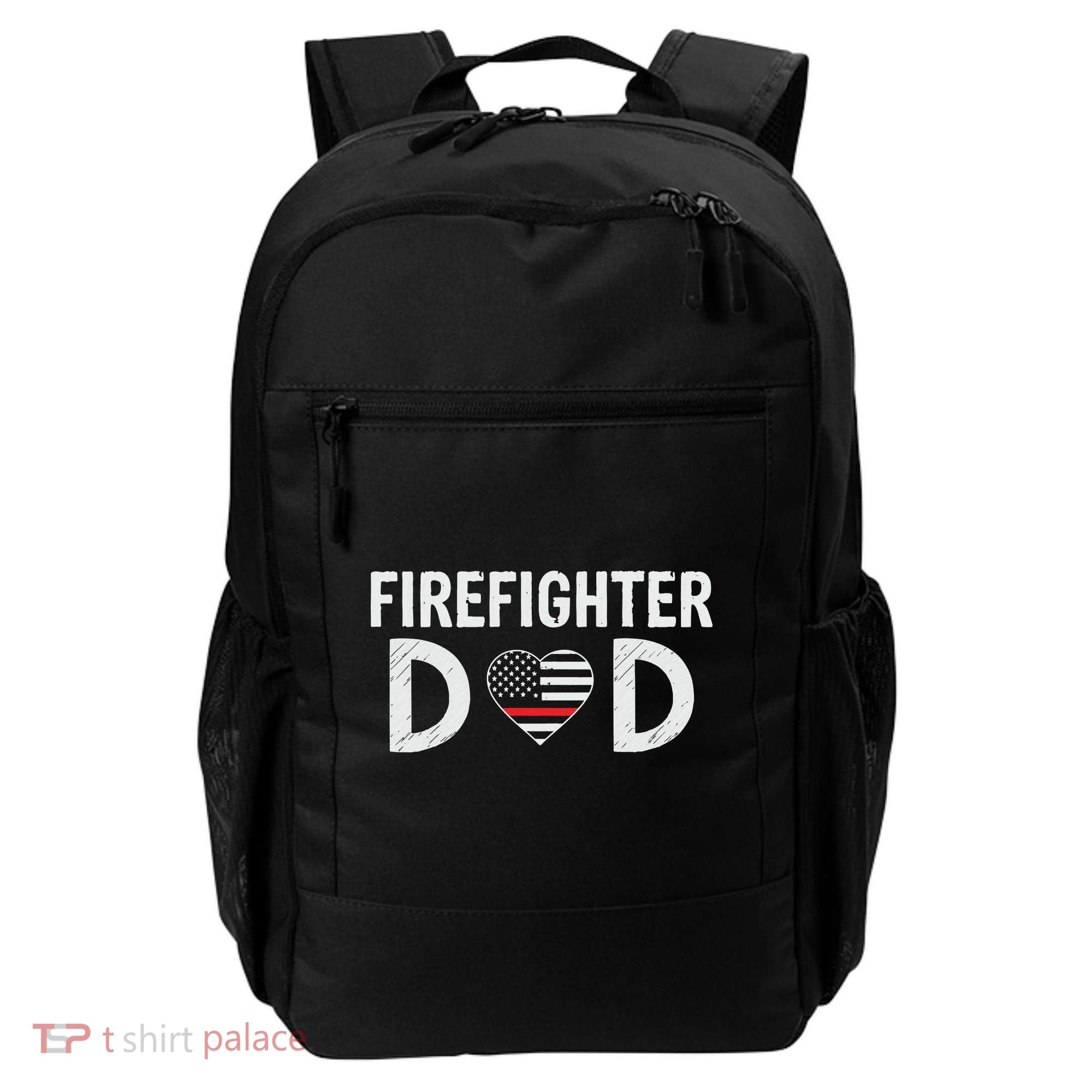 Firefighter Dad Support The Thin Red Line USA Flag Backpack