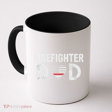 Firefighter Dad Support The Thin Red Line USA Flag Coffee Mug