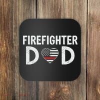 Firefighter Dad Support The Thin Red Line USA Flag Coaster thumb 0