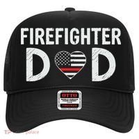Firefighter Dad Support The Thin Red Line USA Flag Hat thumb 0