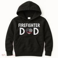 Firefighter Dad Support The Thin Red Line USA Flag Kids Hoodie thumb 0
