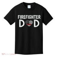 Firefighter Dad Support The Thin Red Line USA Flag Kids T-Shirt thumb 0