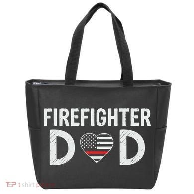Firefighter Dad Support The Thin Red Line USA Flag Tote Bag
