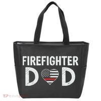 Firefighter Dad Support The Thin Red Line USA Flag Tote Bag thumb 0
