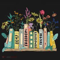 Freedom Democracy  Truth 8647 Retro Book Flower Gift Women's Hoodie thumb 2