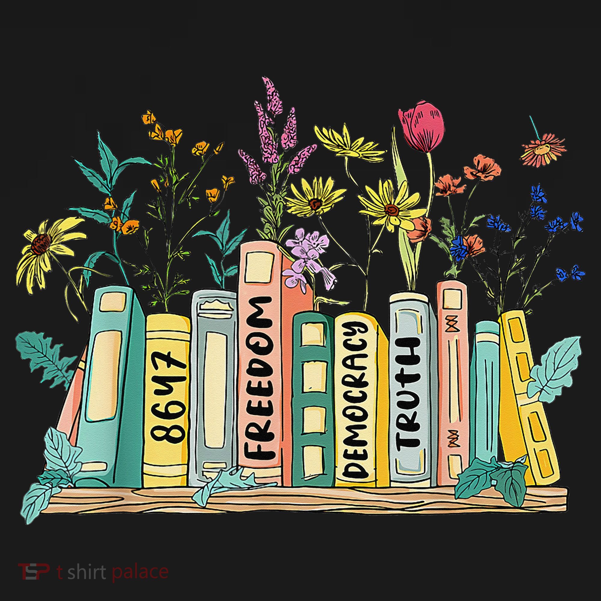 Freedom Democracy  Truth 8647 Retro Book Flower Gift Women's Hoodie