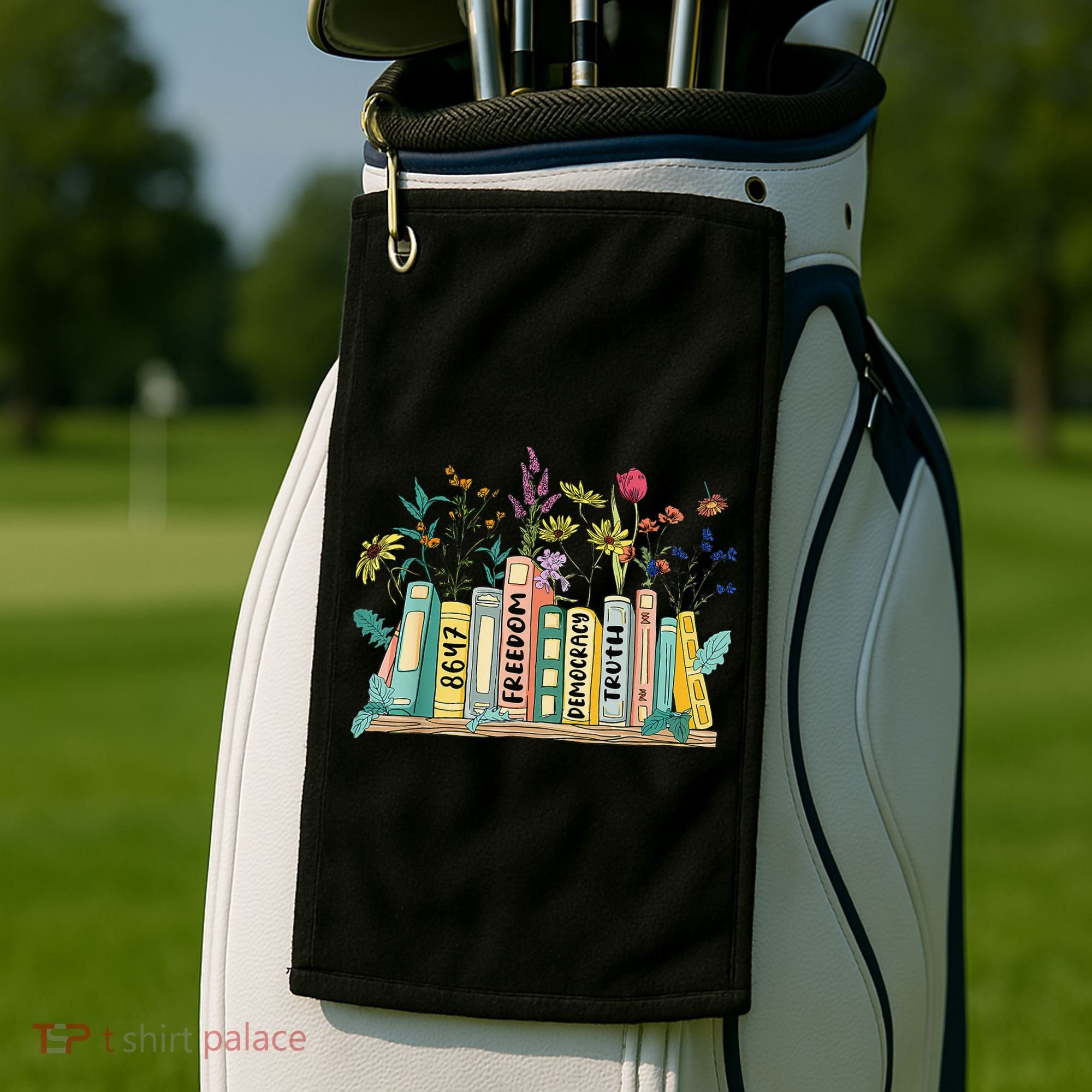 Freedom Democracy  Truth 8647 Retro Book Flower Gift Golf Towel