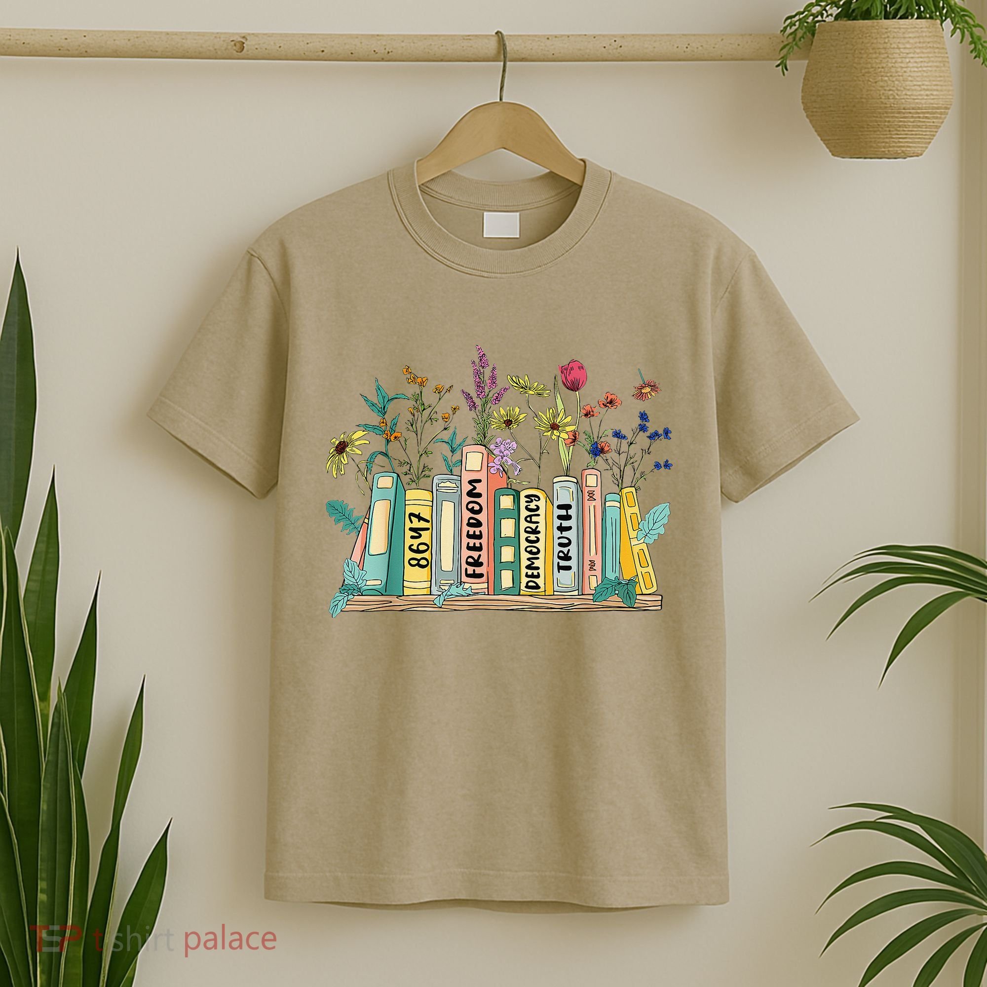 Freedom Democracy  Truth 8647 Retro Book Flower Gift T-Shirt