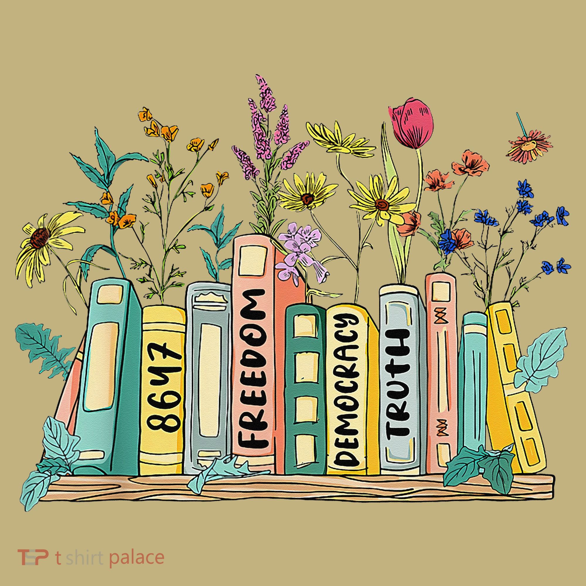 Freedom Democracy  Truth 8647 Retro Book Flower Gift Mousepad