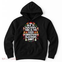 Funny Due To Inflation Ugly Christmas Sweaters Hoodie thumb 0