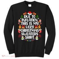 Funny Due To Inflation Ugly Christmas Sweaters Sweatshirt thumb 0