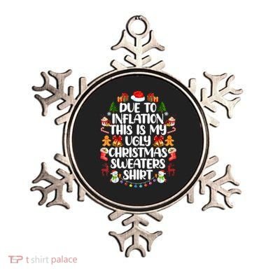 Funny Due To Inflation Ugly Christmas Sweaters Ornament