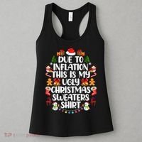 Funny Due To Inflation Ugly Christmas Sweaters Women's Tank Top thumb 3