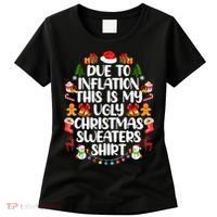 Funny Due To Inflation Ugly Christmas Sweaters Women's T-Shirt thumb 0