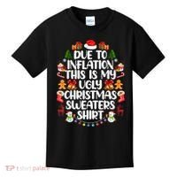 Funny Due To Inflation Ugly Christmas Sweaters Kids T-Shirt thumb 0