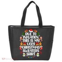 Funny Due To Inflation Ugly Christmas Sweaters Tote Bag thumb 0