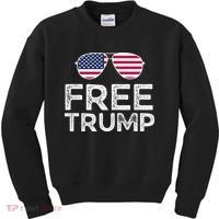 Free Donald Trump Republican Support Kids Sweatshirt thumb 0