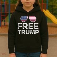 Free Donald Trump Republican Support Kids Hoodie thumb 3