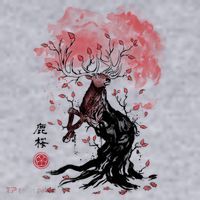 Fantasy Deer Tree Japanese Style Art Picture Painting Women's Sweatshirt thumb 2