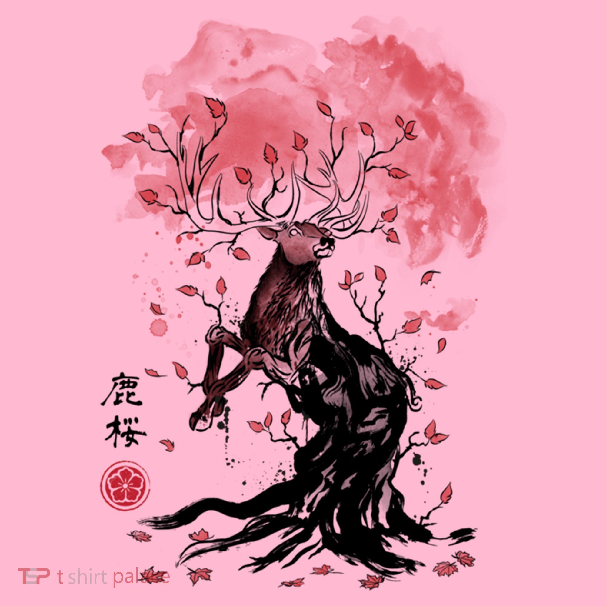 Fantasy Deer Tree Japanese Style Art Picture Painting Coaster