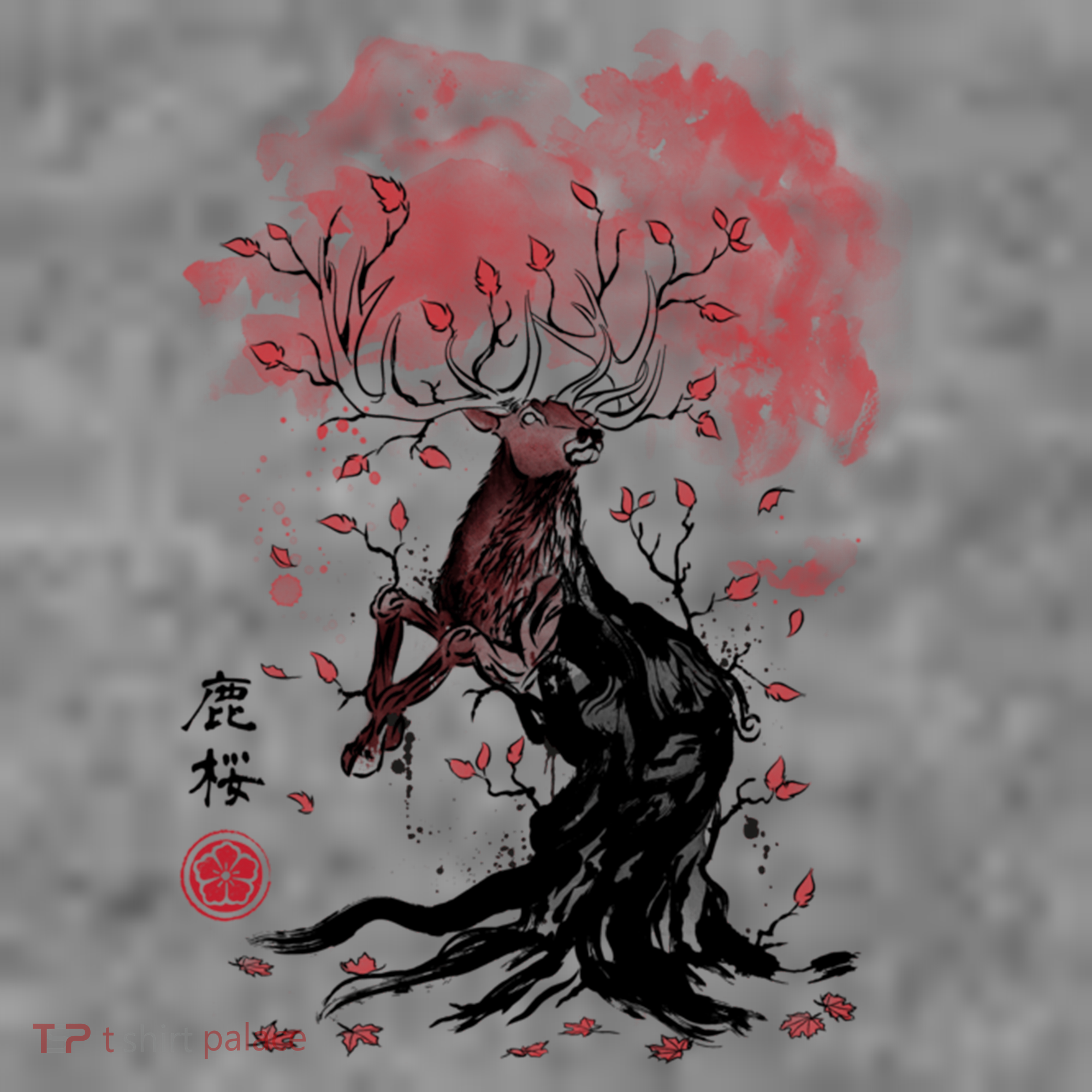 Fantasy Deer Tree Japanese Style Art Picture Painting Toddler Hoodie