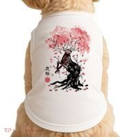 Fantasy Deer Tree Japanese Style Art Picture Painting Doggie Tank thumb 0