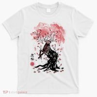 Fantasy Deer Tree Japanese Style Art Picture Painting T-Shirt thumb 0