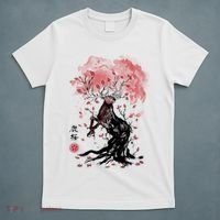 Fantasy Deer Tree Japanese Style Art Picture Painting T-Shirt thumb 5