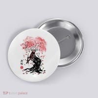 Fantasy Deer Tree Japanese Style Art Picture Painting Button thumb 0