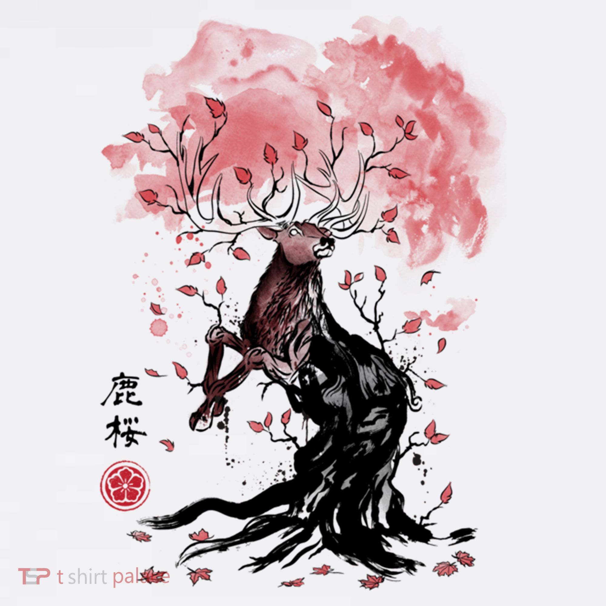 Fantasy Deer Tree Japanese Style Art Picture Painting Women's Hoodie
