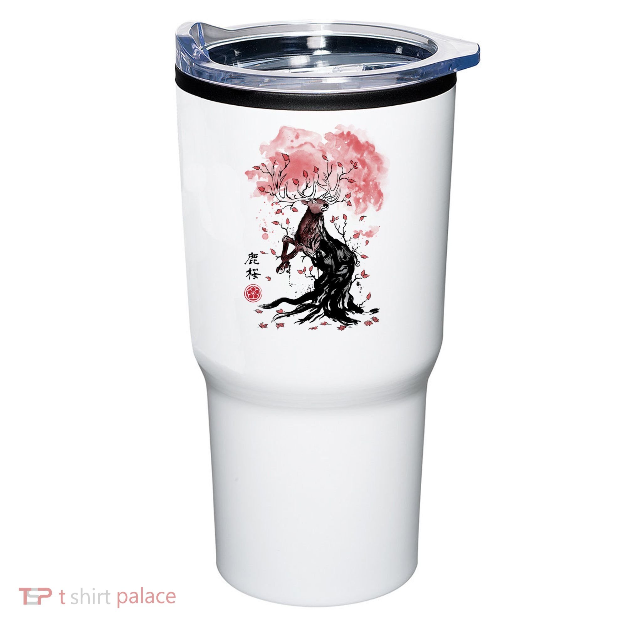 Fantasy Deer Tree Japanese Style Art Picture Painting Tumbler