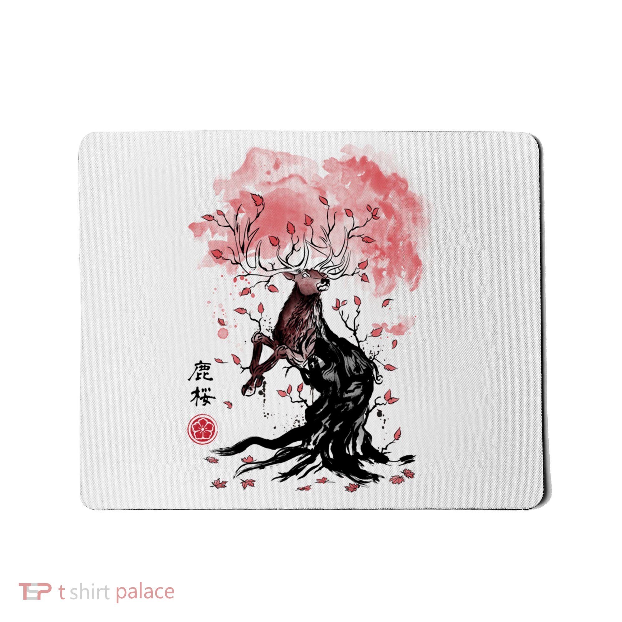 Fantasy Deer Tree Japanese Style Art Picture Painting Mousepad