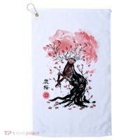 Fantasy Deer Tree Japanese Style Art Picture Painting Golf Towel thumb 0