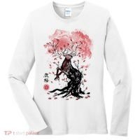 Fantasy Deer Tree Japanese Style Art Picture Painting Women's Long Sleeve Shirt thumb 0