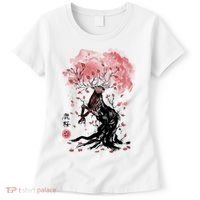 Fantasy Deer Tree Japanese Style Art Picture Painting Women's T-Shirt thumb 0