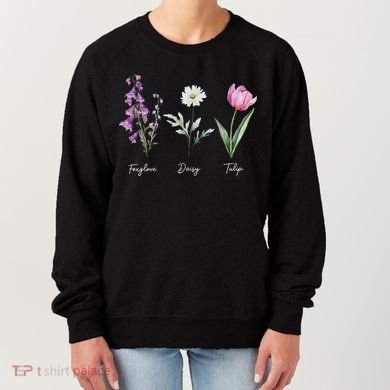 Foxglove Daisy Tulip Floral  Women's Sweatshirt