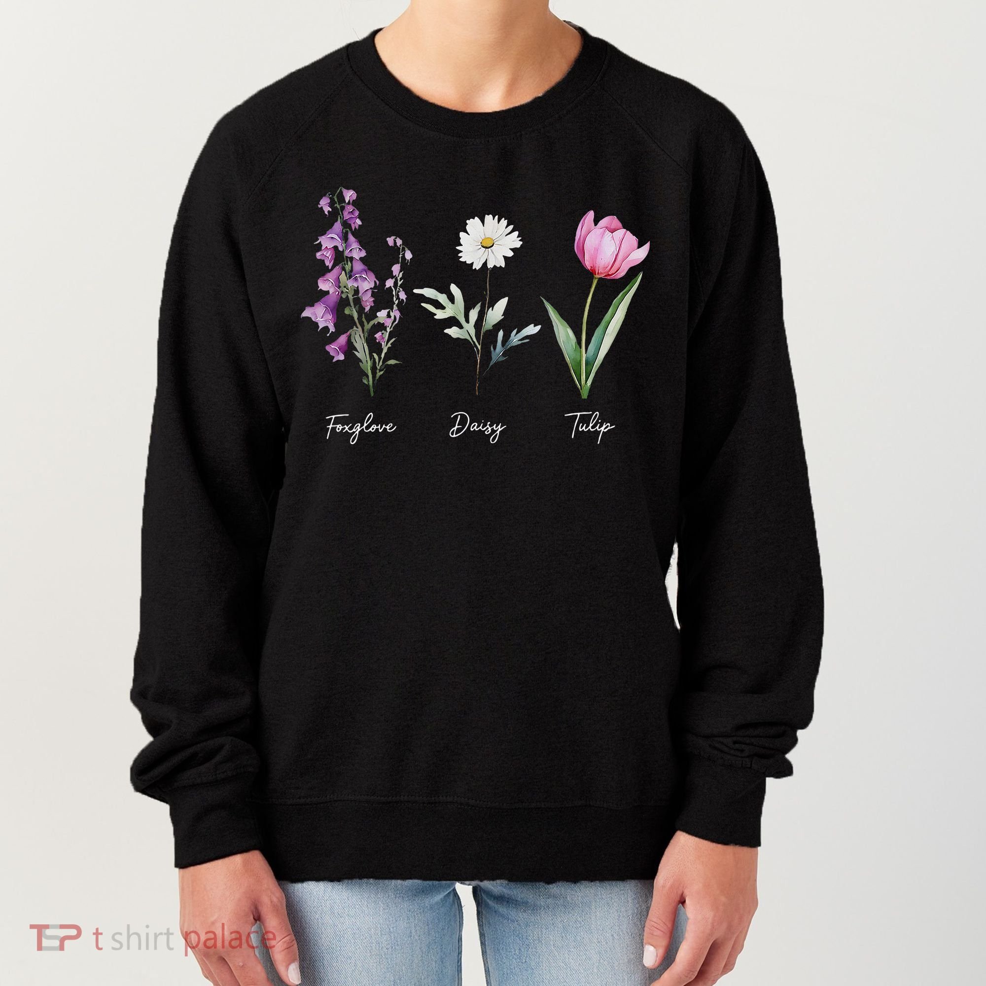 Foxglove Daisy Tulip Floral  Women's Sweatshirt