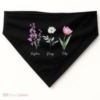 Foxglove Daisy Tulip Floral  USA-Made Doggie Bandana thumb 0
