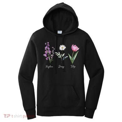 Foxglove Daisy Tulip Floral  Women's Hoodie