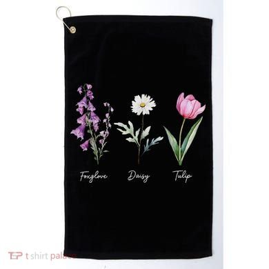 Foxglove Daisy Tulip Floral  Golf Towel