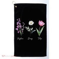 Foxglove Daisy Tulip Floral  Golf Towel thumb 0