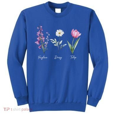 Foxglove Daisy Tulip Floral  Sweatshirt