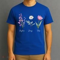 Foxglove Daisy Tulip Floral  T-Shirt thumb 3