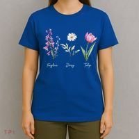 Foxglove Daisy Tulip Floral  T-Shirt thumb 4